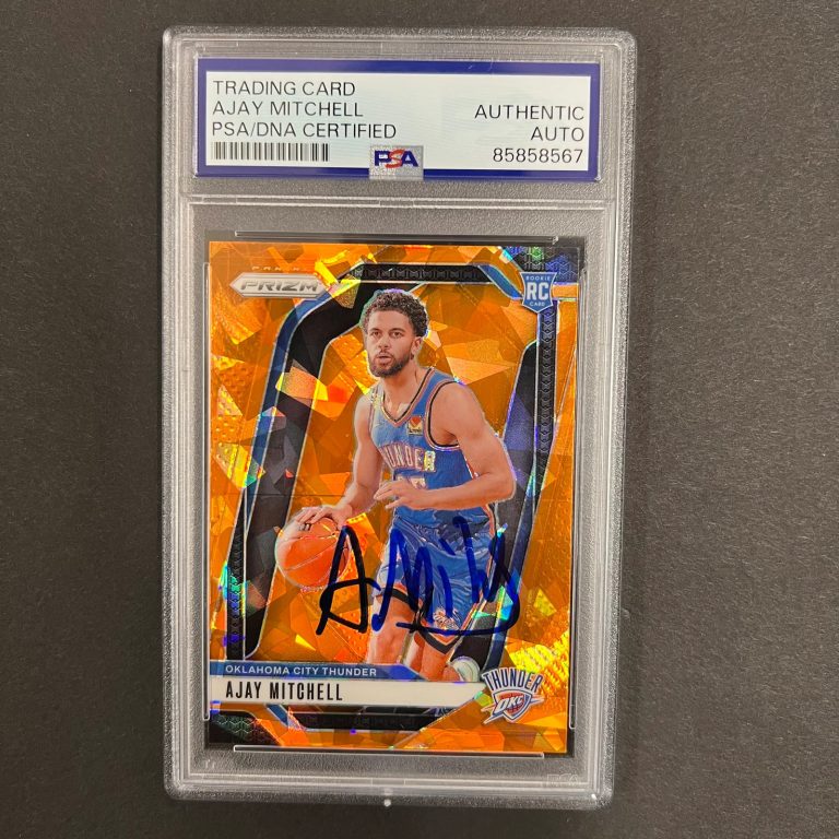 2024-25 Panini Prizm#226 Ajay Mitchell Signed Card PSA Oklahoma City Thunder