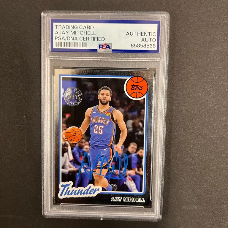 2025 Topps 45th Anniversary#80BK-12 Ajay Mitchell Signed Card PSA Thunder