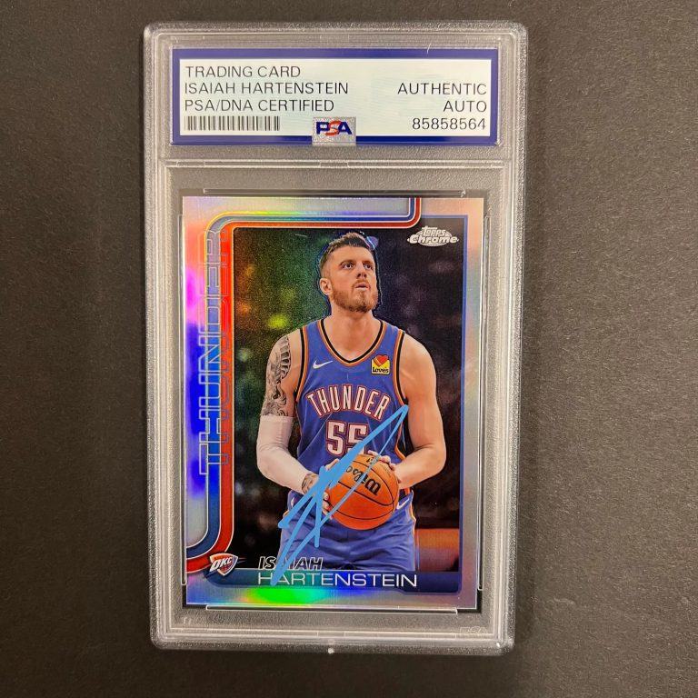 2025 Topps Chrome#181 Isaiah Hartenstein Signed Card PSA Oklahoma City Thunder