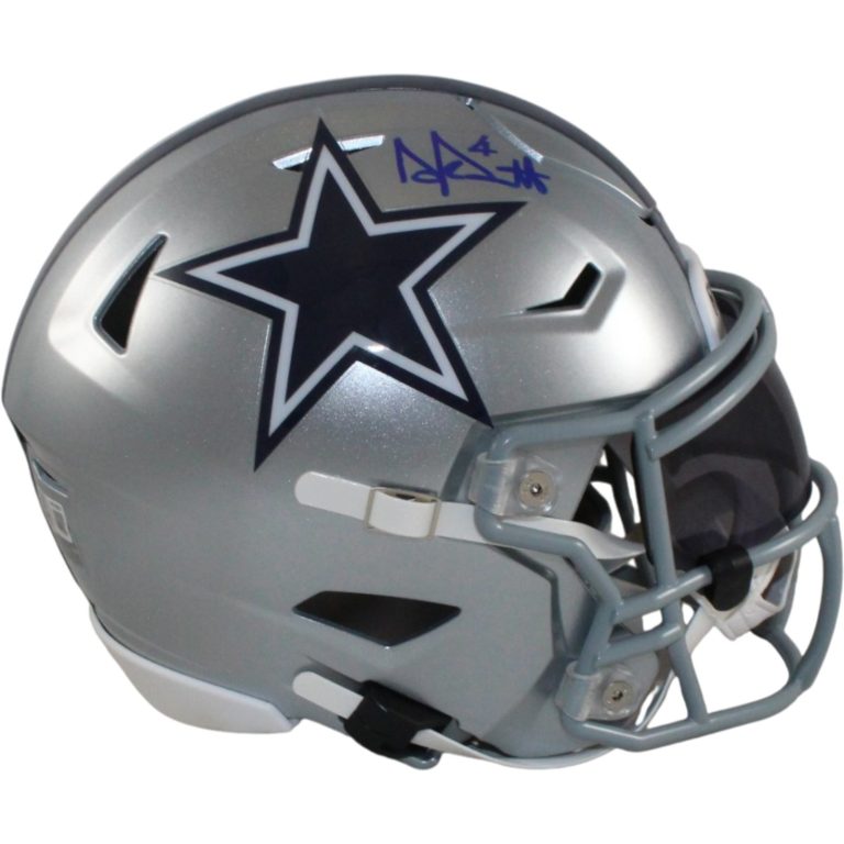Dak Prescott Autographed Dallas Cowboys Mid-Size Midi Helmet Beckett 56286