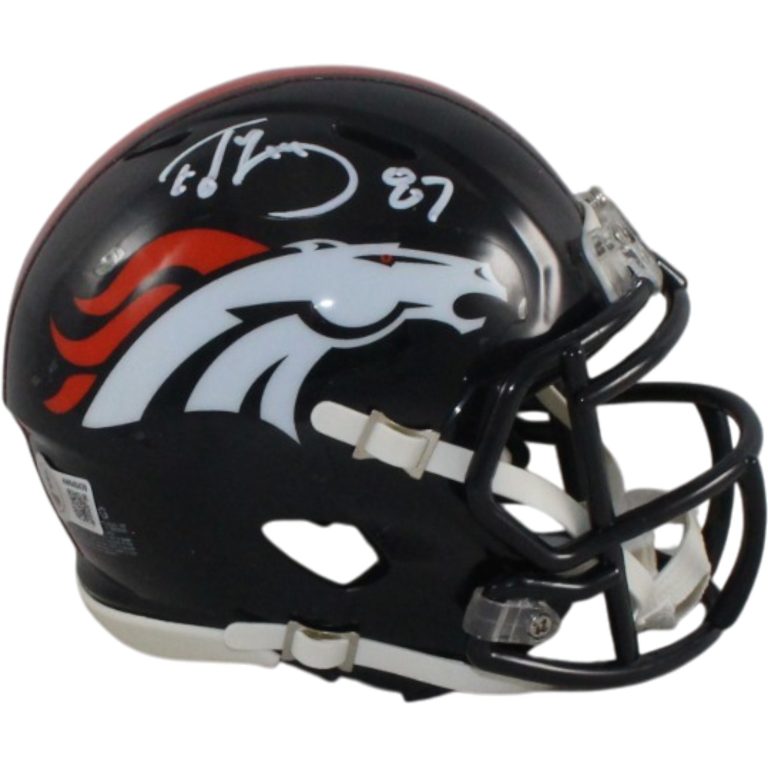 Ed McCaffrey Autographed Denver Broncos TB 97-23 Mini Helmet Beckett 56388