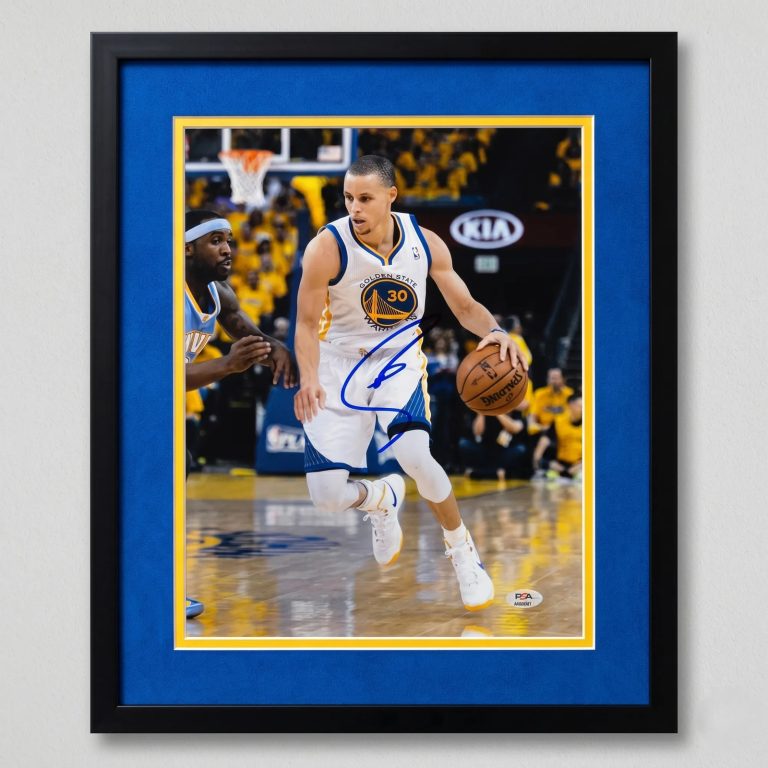 Stephen Curry Golden State Warriors Signed 11x14 Custom Framed Photo PSA