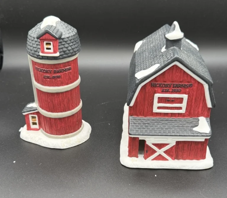 Vintage Dickens Heartland Valley Village Barn & Silo Farm Christmas Village 1990