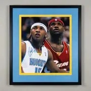 Carmelo Anthony Denver Nuggets Signed Basketball 16x20 Custom Framed Photo PSA