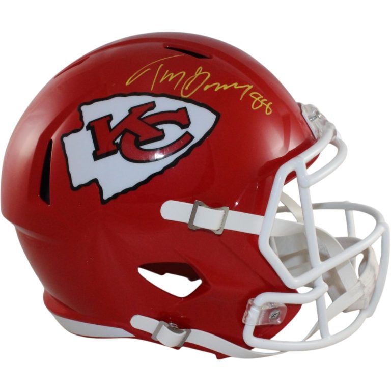 Tony Gonzalez Autographed Kansas City Chiefs F/S Helmet Beckett Witness 56406