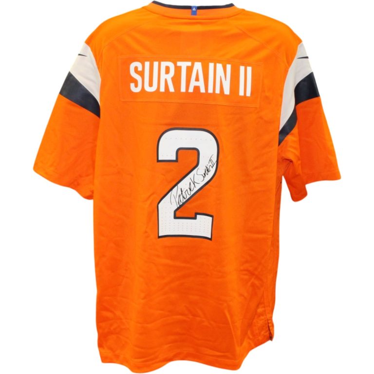 Patrick Surtain Autographed Denver Broncos Orange Nike XL Jersey Beckett 56423