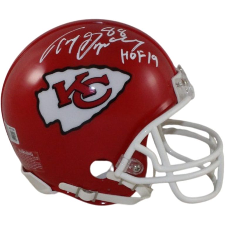 Tony Gonzalez Autographed Kansas City Chiefs VSR4 Mini Helmet HOF Beckett 56416