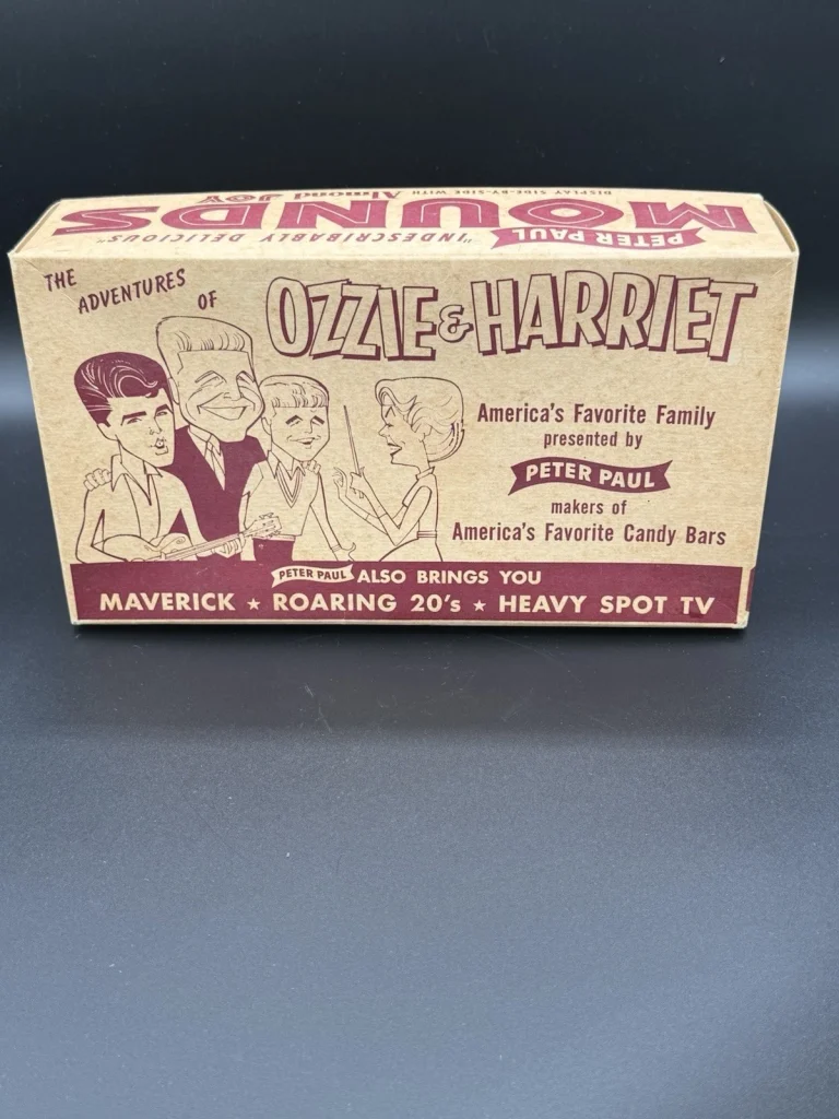 Peter Paul Mounds Chocolate Candy Bar Box Ozzy and Harriet  Display Box 50's/60s