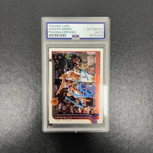 2025 Topps #25 Quentin Grimes Signed Card PSA Philadelphia 76ers