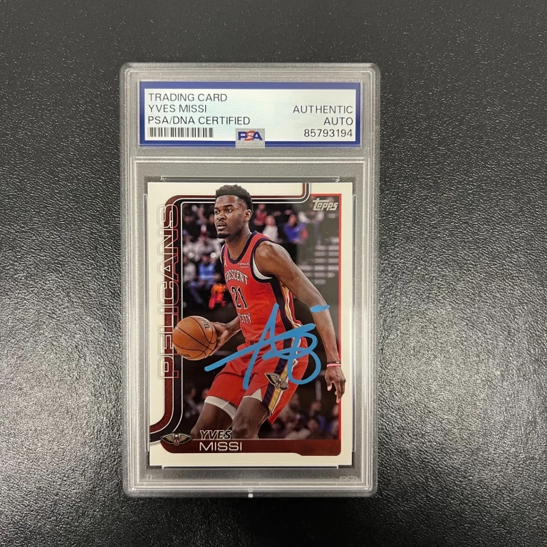 2025 Topps #191 Yves Missi Signed Card PSA New Orleans Pelicans