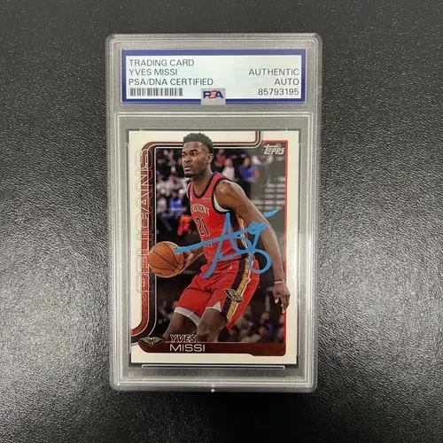 2025 Topps #191 Yves Missi Signed Card PSA New Orleans Pelicans