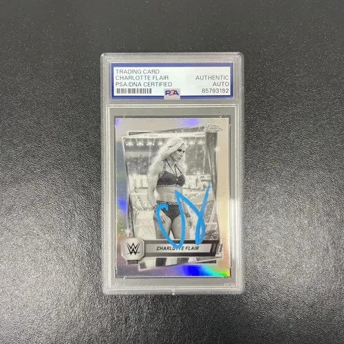 2025 Topps Chrome WWE#123 Charlotte Flair Signed Card PSA Autographed