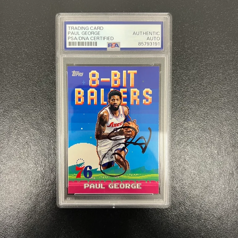 2025 Topps 8-Bit Ballers#8B-7 Paul George Signed Card PSA Philadelphia 76ers