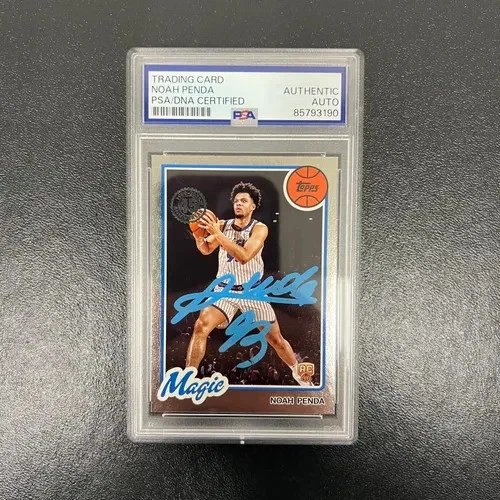2025 Topps 45th Anniversary#80BK-75 Noah Penda Signed Card PSA Orlando Magic