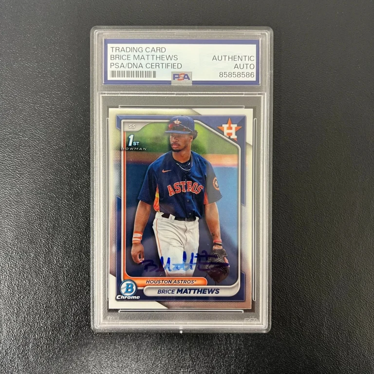 2024 Topps 1st Bowman Chrome#BCP-69 Brice Matthews Signed Card PSA Astros