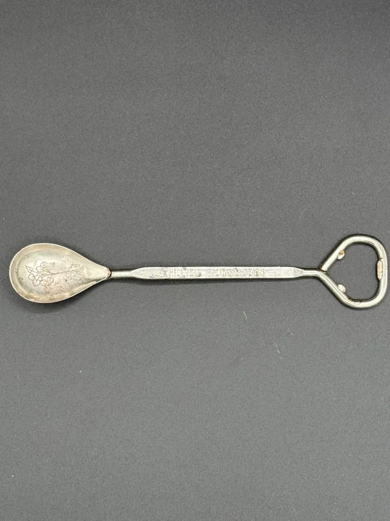 Vintage Advertising Bar Bottle Opener Spoon - Hotel Roosevelt Cedar Rapids, IA
