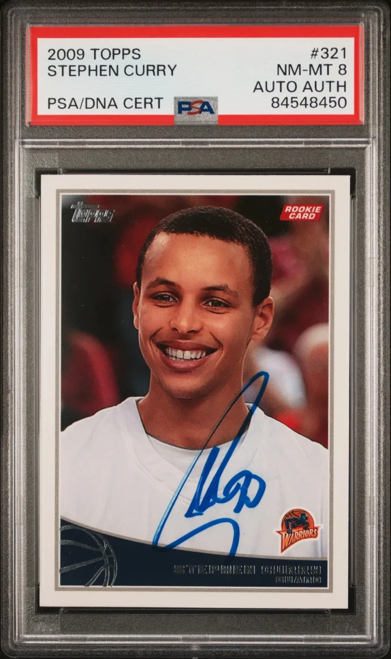 2009 Topps #321 Stephen Curry Signed Card PSA 8 Auto A Golden State Warriors