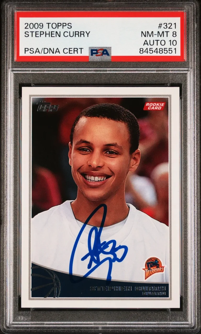 2009 Topps #321 Stephen Curry Signed Card PSA 8 Auto 10 Golden State Warriors