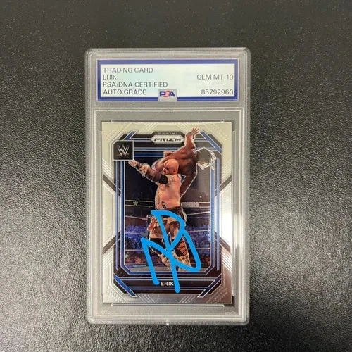 2023 Panini Prizm WWE#125 Erik Signed Card PSA Auto 10 Autographed