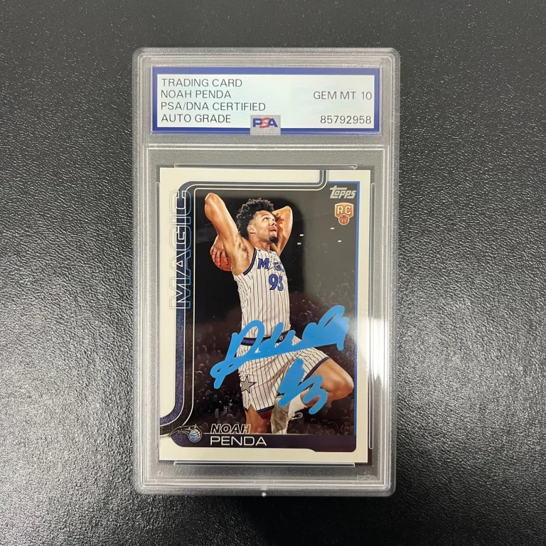 2025 Topps Rookie Card#232 Noah Penda Signed Card PSA Auto 10 Orlando Magic