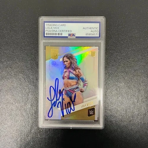 2023 Panini Donruss Elite WWE#96 Lola Vice Signed Card PSA Autographed