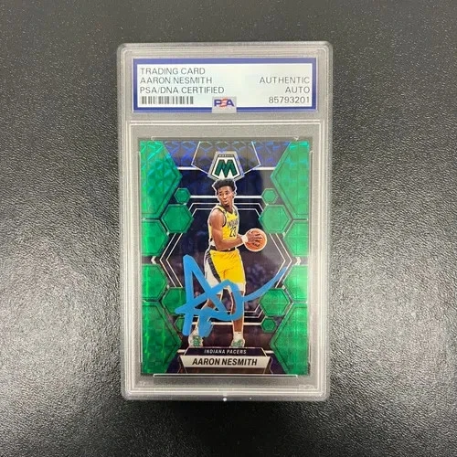 2022-23 Panini Prizm Mosaic Basketball#57 Aaron Nesmith Signed Card PSA Pacers
