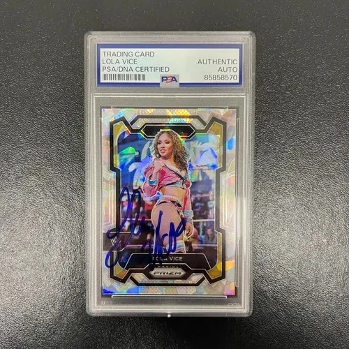2024 Panini Prizm WWE#187 Lola Vice Signed Card PSA Autographed