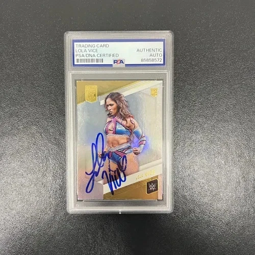 2023 Panini Donruss Elite WWE#96 Lola Vice Signed Card PSA Autographed