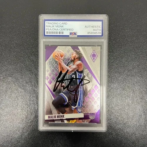 2023-24 Panini Phoenix Basketball#38 Malik Monk Signed Card PSA Sacramento Kings