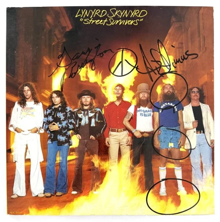 Gary Rossington & Artimus Signed Autograph Lynyrd Skynyrd Album Vinyl Record JSA