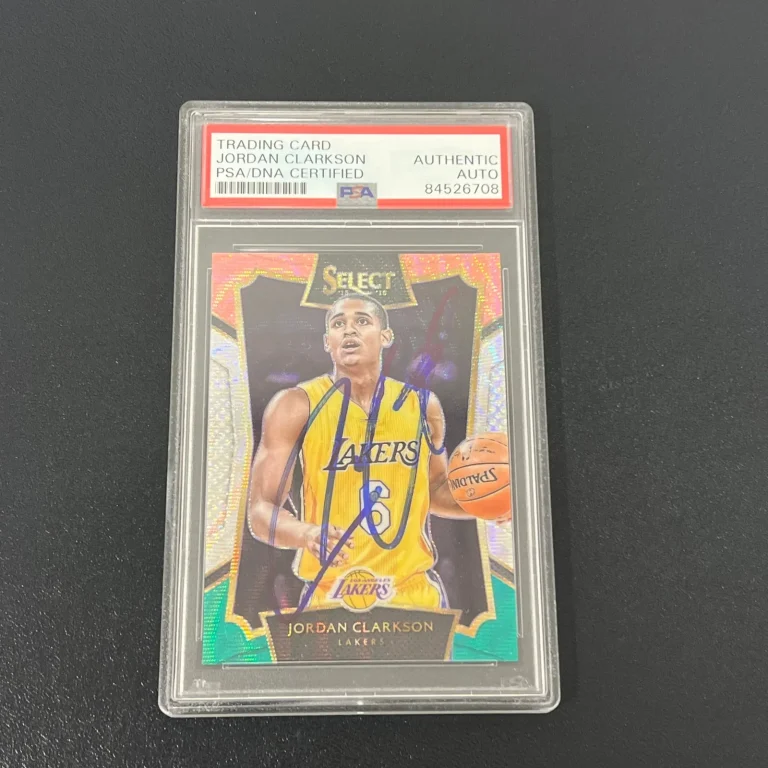 2015-16 Panini Prizm Select Basketball#65 Jordan Clarkson Signed Card PSA Lakers
