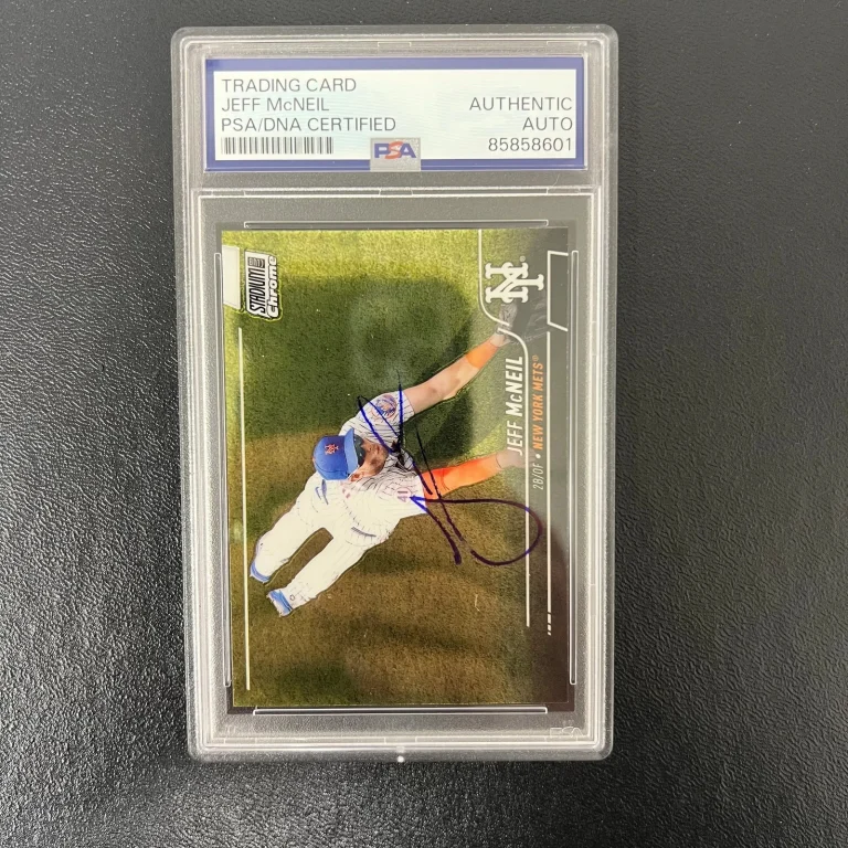 2022 Topps Stadium Club Chrome#351 Jeff McNeil Signed Card PSA New York Mets