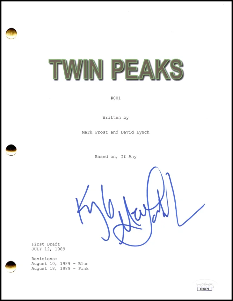 Kyle MacLachlan Signed Autograph Twin Peaks Pilot Script Screenplay w/ JSA COA
