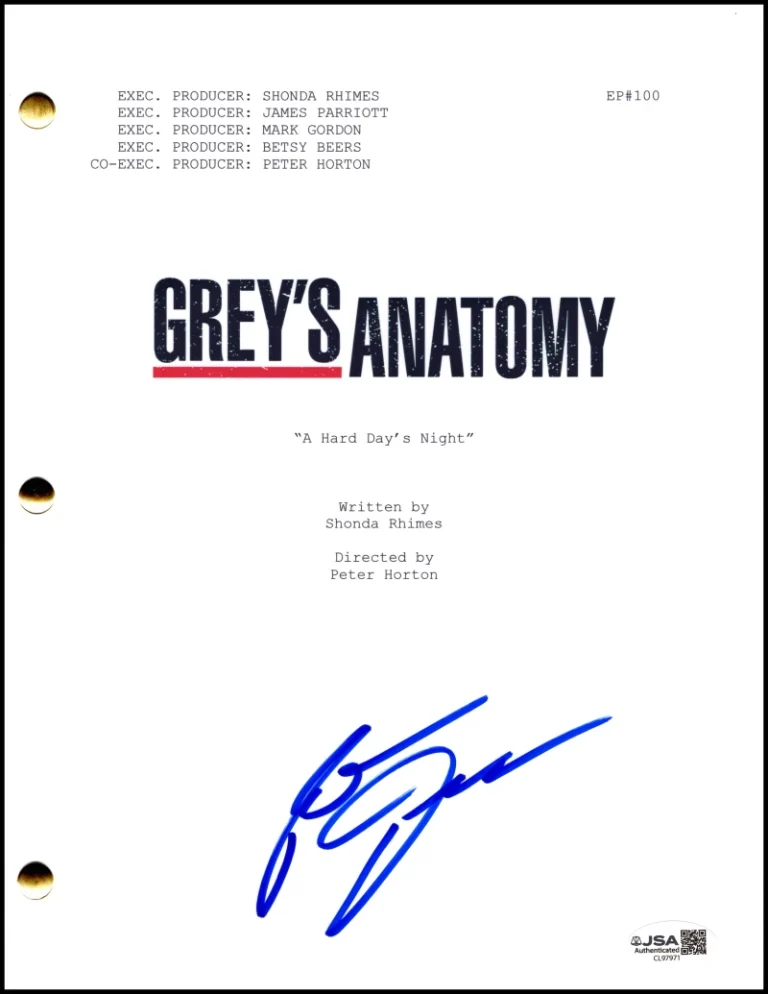Patrick Dempsey Signed Autograph Grey's Anatomy Pilot Script - McDreamy JSA COA