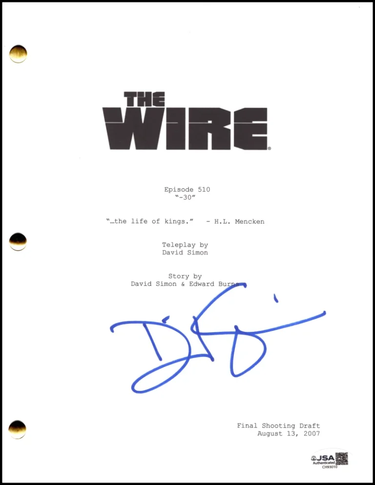David Simon Signed Autograph The Wire Series Finale Script Screenplay w/ JSA COA