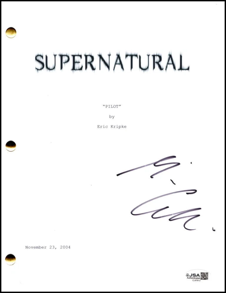 Misha Collins Signed Autograph Supernatural Script Screenplay - Castiel JSA COA