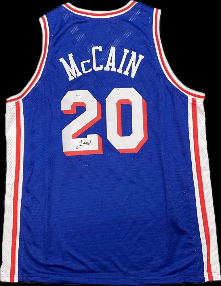 Jared McCain Signed Jersey PSA Philadelphia 76ers Autographed