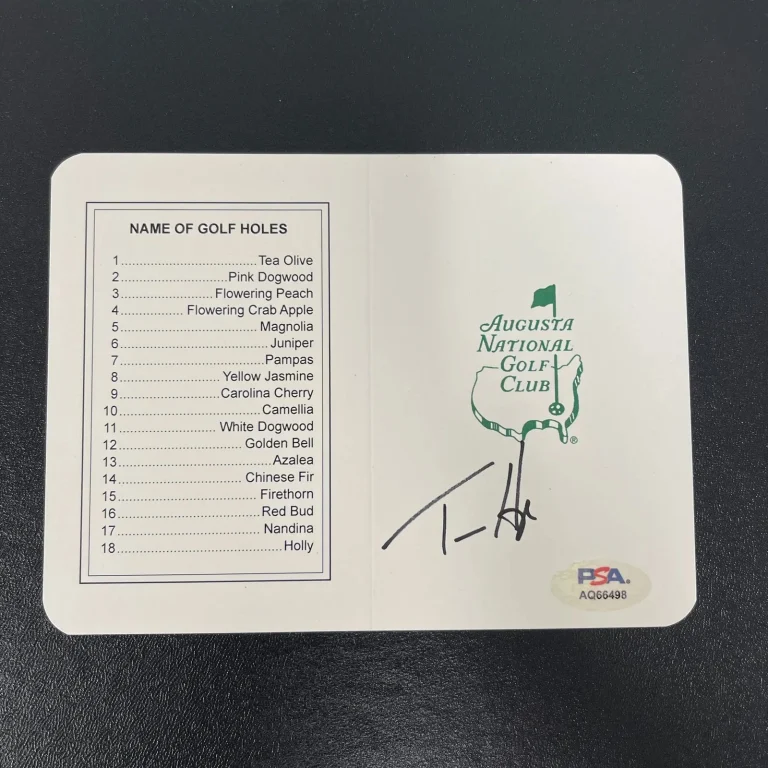 Tom Hoge Signed Masters Golf Scorecards PSA Autographed