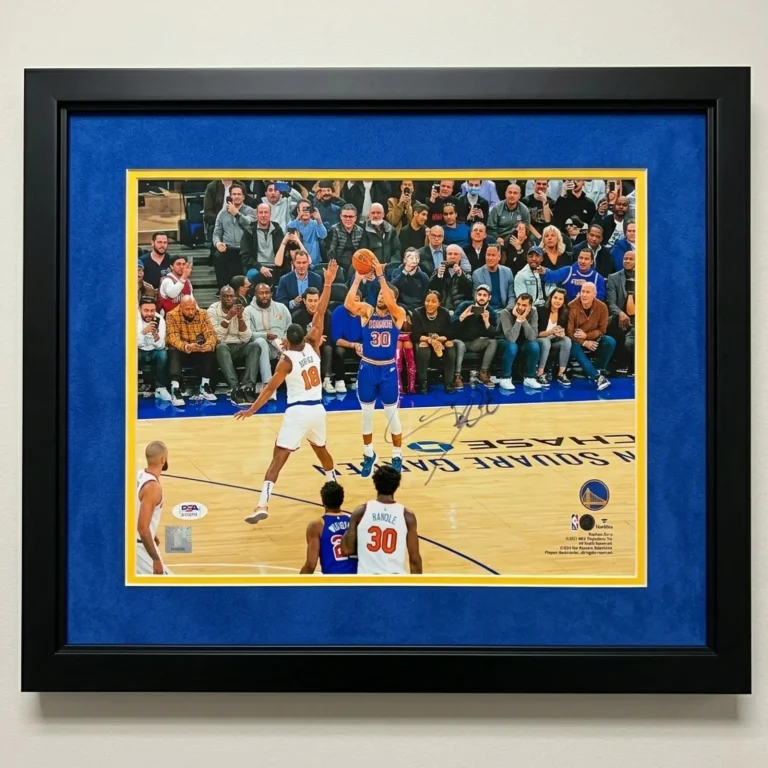 Stephen Curry Golden State Warriors Signed 11x14 Custom Framed Photo PSA