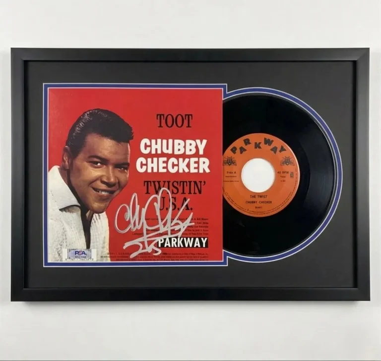 Chubby Checker Signed Custom Framed Twistin' U.S.A. Vinyl Album PSA Autographed