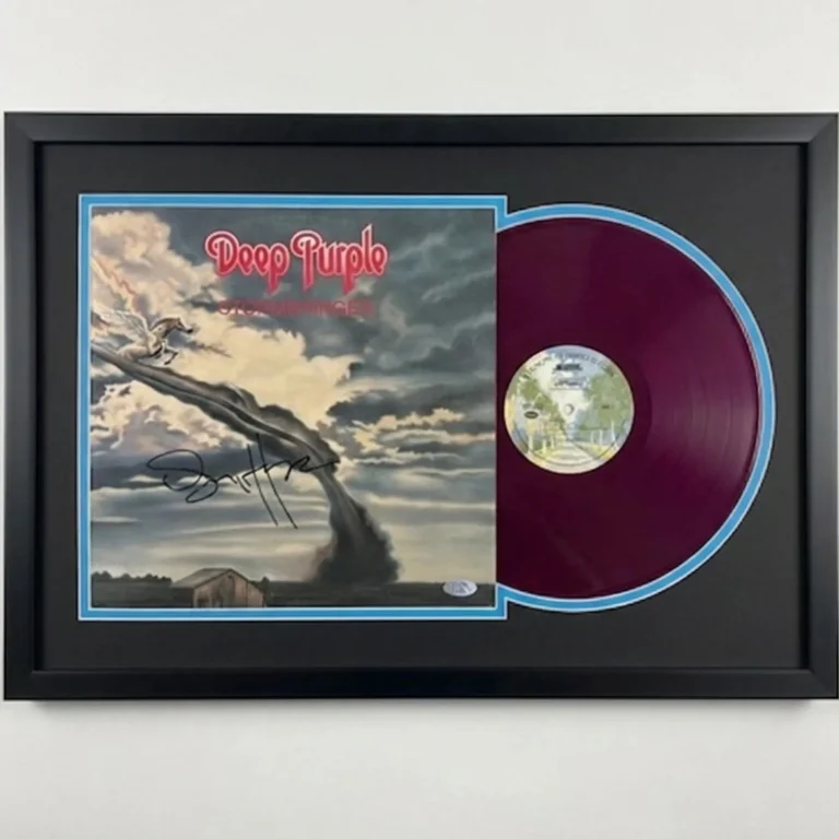 Glenn Hughes Signed Stormbringer Custom Framed Vinyl Album PSA Autographed