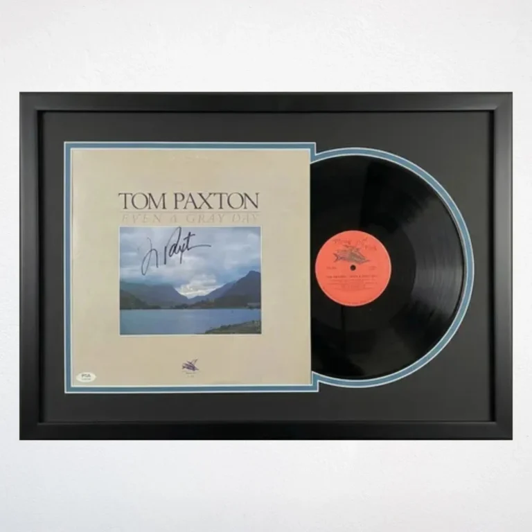 Tom Paxton Signed Even a Gray Day Custom Framed Vinyl PSA Album Autographed