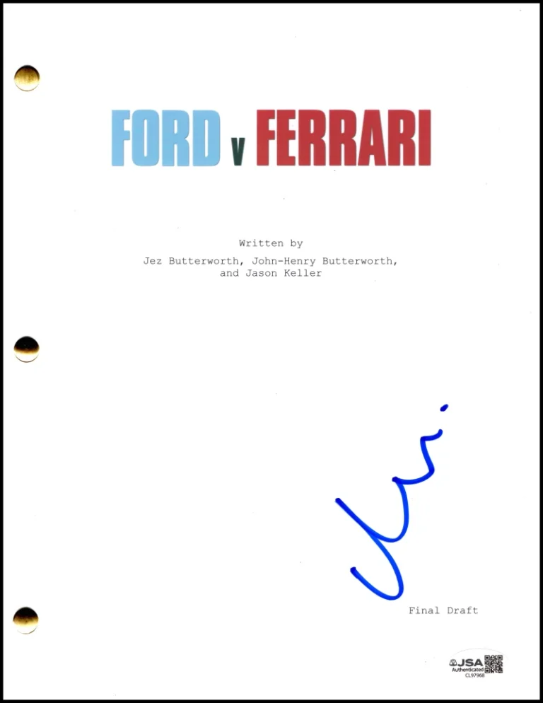 Matt Damon Signed Autograph Ford v Ferrari Movie Script - Carroll Shelby JSA COA