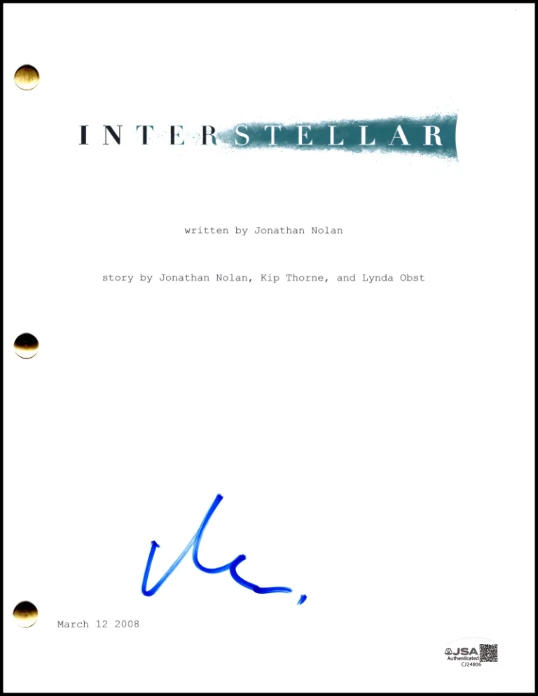 Matt Damon Signed Autograph Interstellar Full Movie Script Screenplay w/ JSA COA