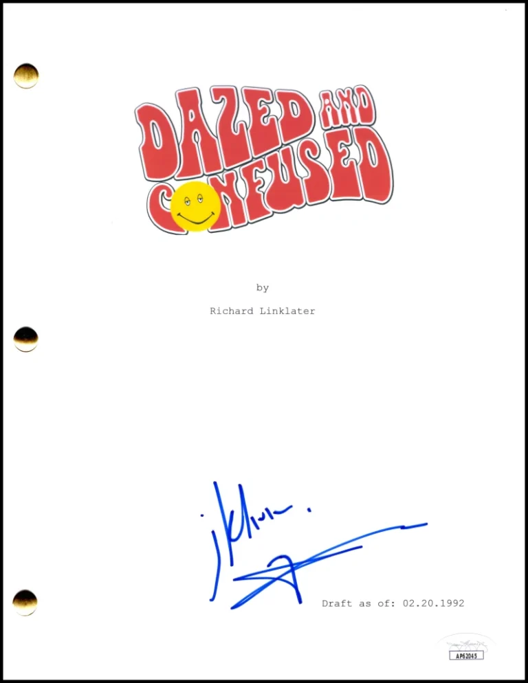 Matthew McConaughey Signed Autograph Dazed and Confused Movie Script w/ JSA COA