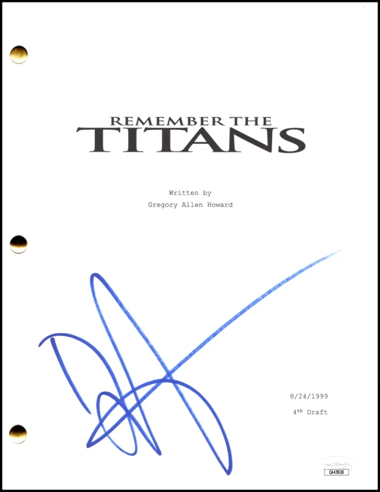 Denzel Washington Signed Autograph Remember the Titans Full Movie Script JSA COA