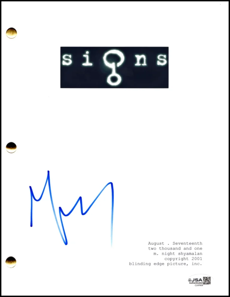 M Night Shyamalan Signed Autograph Signs Full Movie Script Screenplay w/ JSA COA