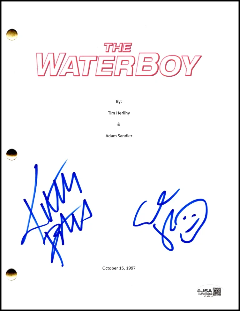 Adam Sandler & Kathy Bates Signed Autograph The Waterboy Movie Script w/ JSA COA