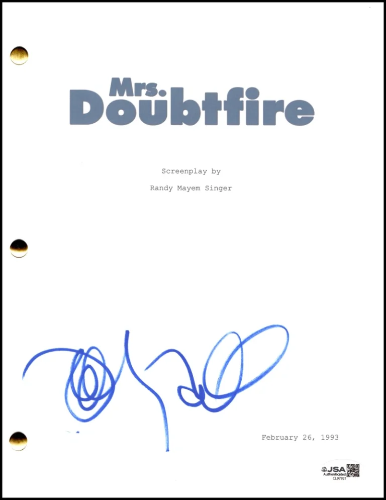 Sally Field Signed Autograph Mrs Doubtfire Full Movie Script Screenplay JSA COA