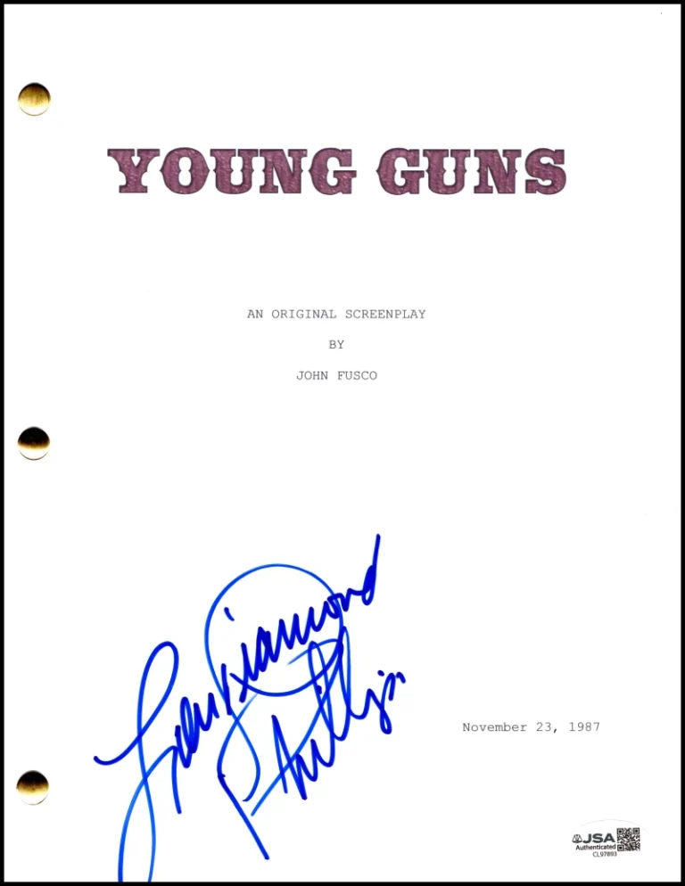 Lou Diamond Phillips Signed Autograph Young Guns Movie Script Screenplay JSA COA